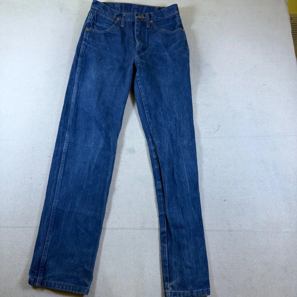 Wrangler Cowboy Cut Blue Denim Jeans Mens 28x32 Straight Leg Western A001 3030